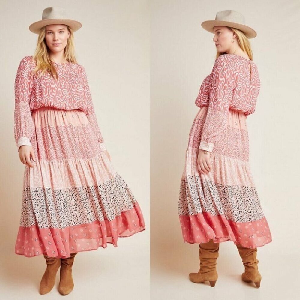 ANTNROPOLOGIE DOLAN Collection Jodie billowy silhouette Maxi Dress Sz 1X